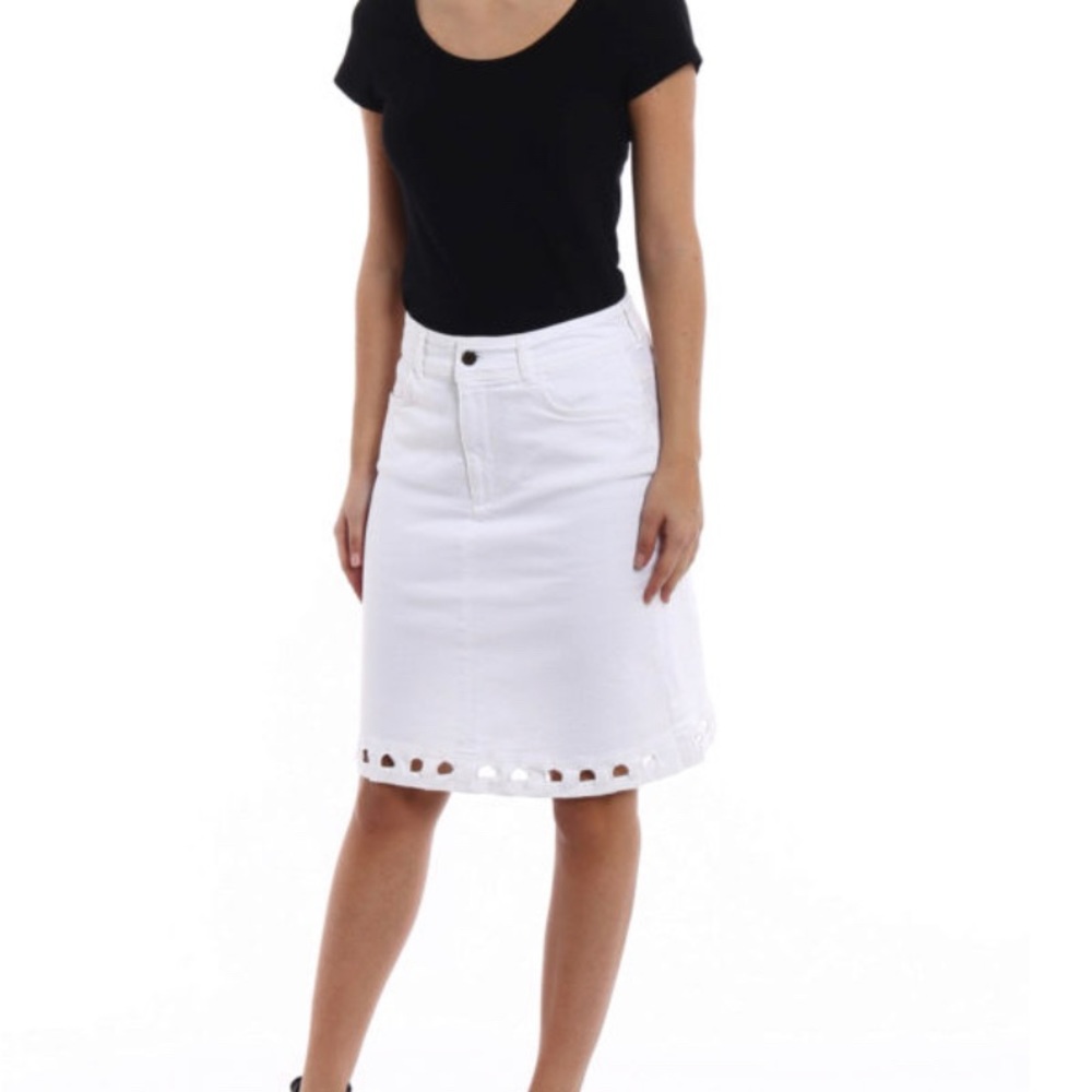 Victoria Beckham Jeans Skirt With Cut-out Detail In White